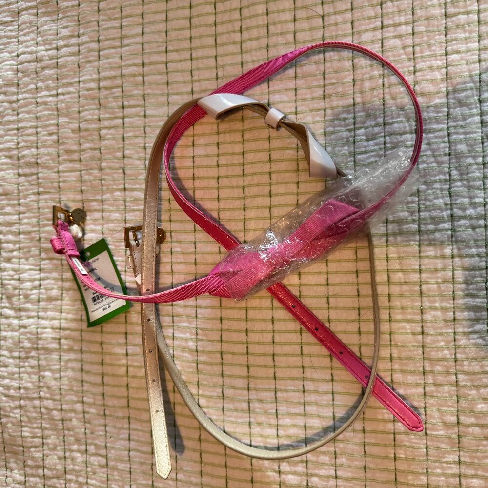 Pink and White Lilly Pulitzer Bow Belts